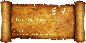 Elmer Adrián névjegykártya
